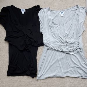 2 maternity old navy cross front tshirts